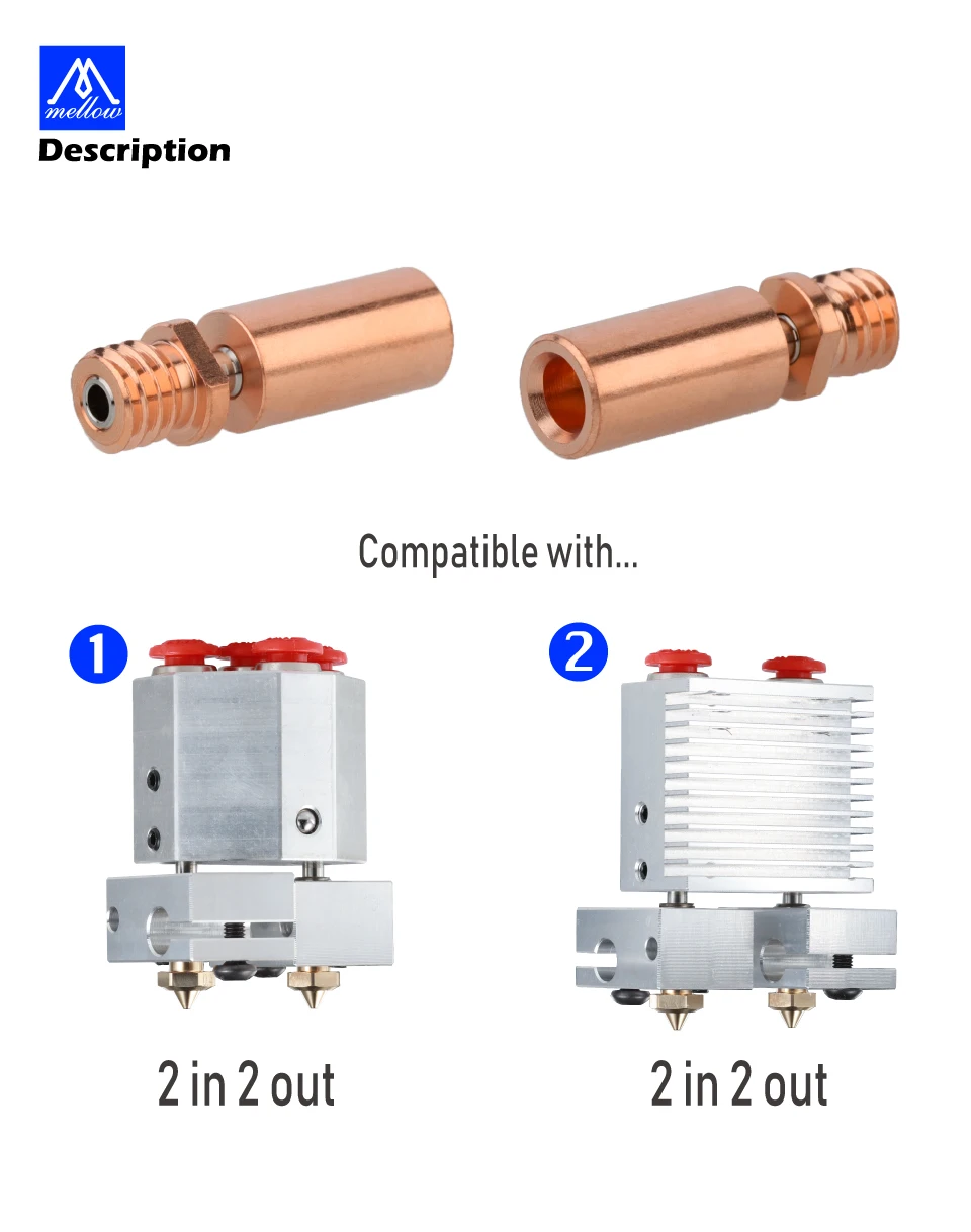 Mellow NF-CTD Heat Break Bi-Metal Chimera Hotend Throat For