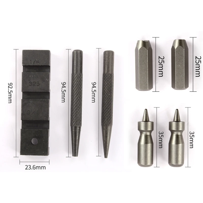 Durevole e facile da usare 6pcs Pocket Chainsaw Chain Punch Breaker Chainsaw Chain repair strumenti in materiale di alluminio