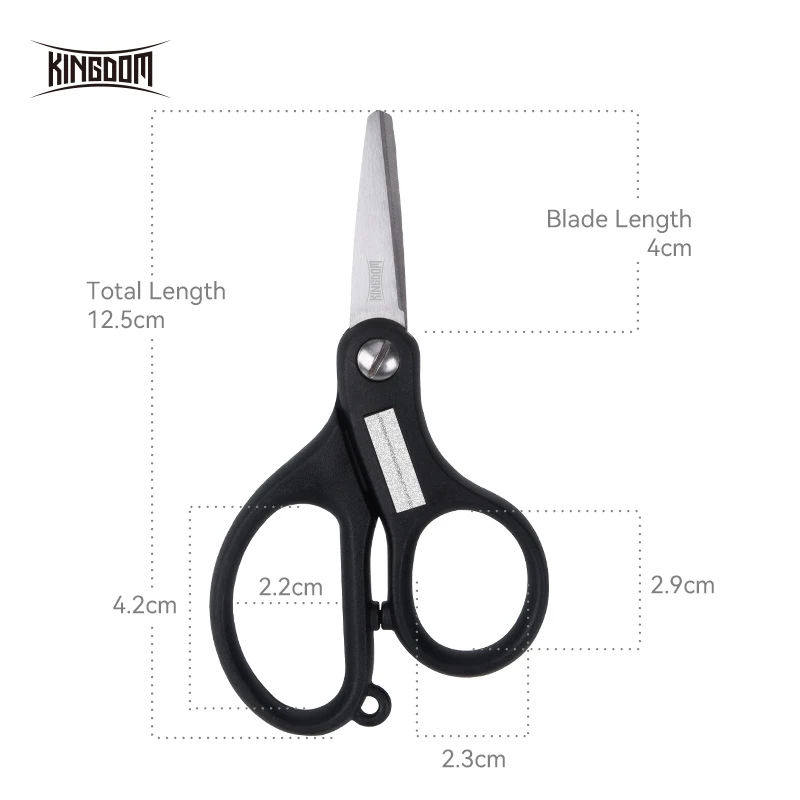 Kingdom Portable Fishing Scissors Stainless Angling Accessories Polish Lure Hooks Fast Cut PE Braided Line Fishing Tackle Tools