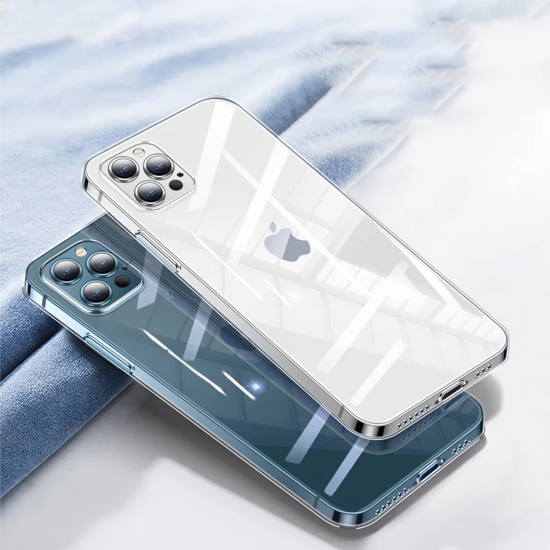 Funda transparente para iPhone 11 12 13 14 15 Pro Max, silicona TPU suave para iPhone X XS Max XR 8 7 Plus, cubierta trasera clara 3