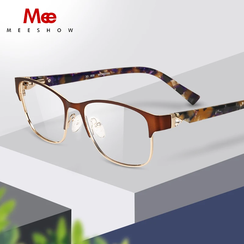 

MEESHOW stylish reading Glasses customs women's Anti blue ray Fashion Blue Light blocking Computer Glasses 809