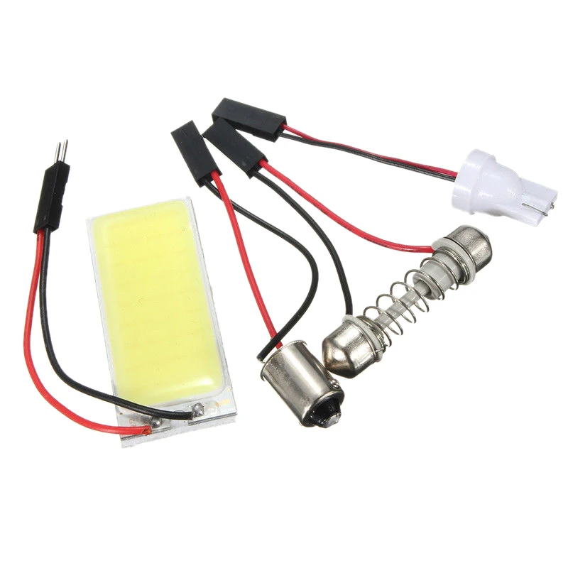 Promotion! 501 BA9S Festoon Dome Interior 36 LED COB Adapter Panel Light Bulb DC12V Pure White