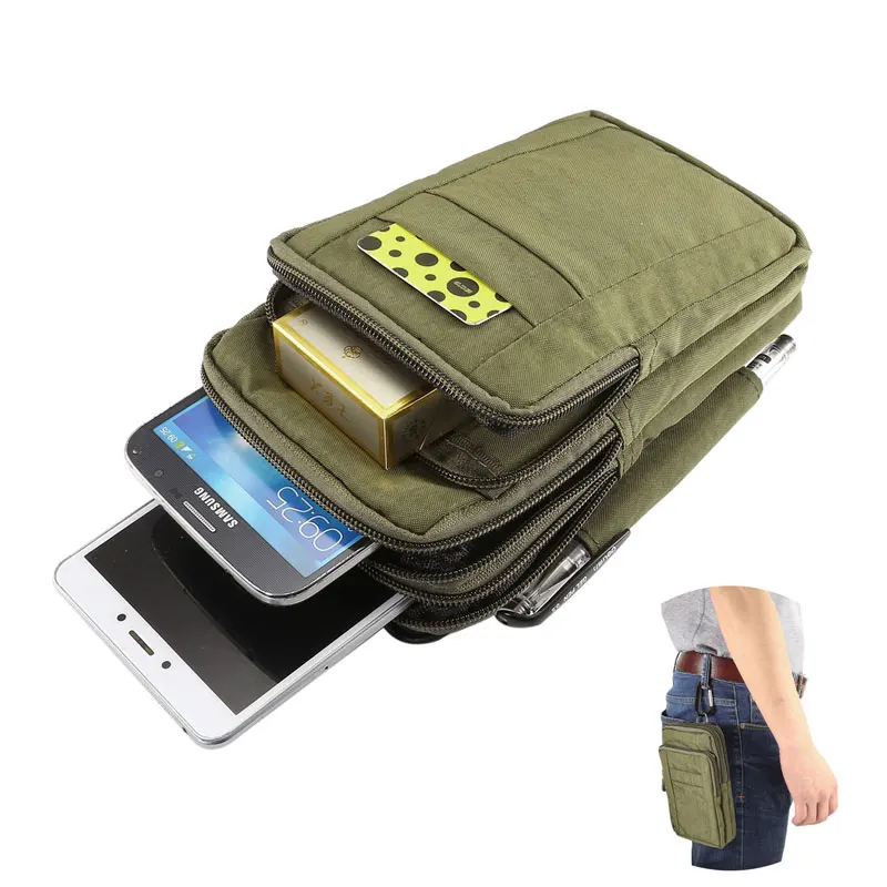 Universal Life Waterproof Nylon Mobile Phone Bag For iPhone Samsung Huawei Xiaomi HTC Wallet Case Belt Pouch Coin Purse Cover