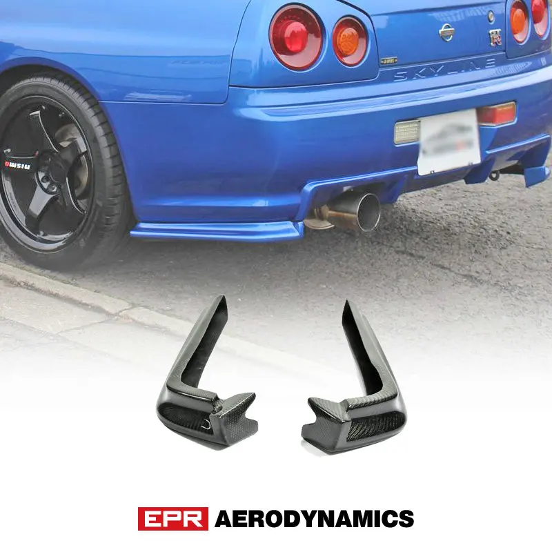 

Bodykits For Nissan Skyline R34 GTR NSMO Style Carbon Fiber Rear Spat Extension Glossy Finish Bumper Splitter Fibre Kit