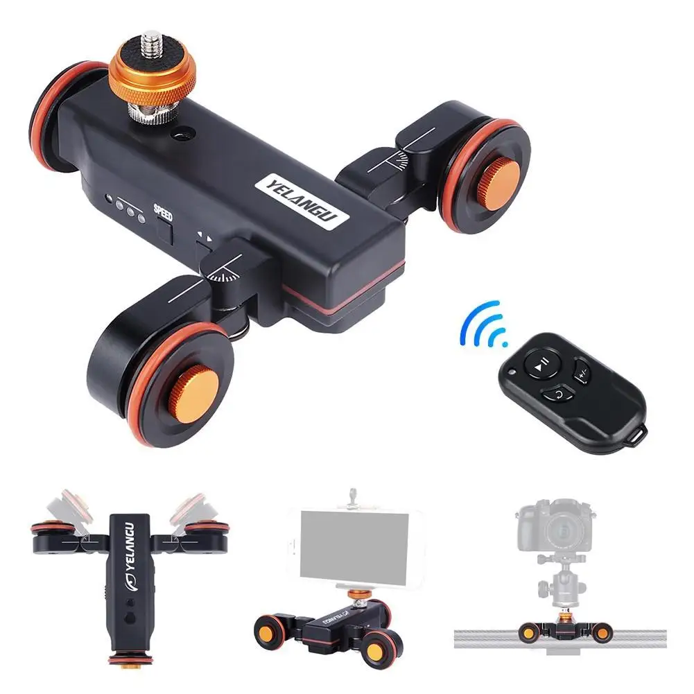 

YELANGU L4X Camera Video Track Dolly Motorized Electric Slider Dolly for Smart Phone Camera Camera Slider Dolly Car