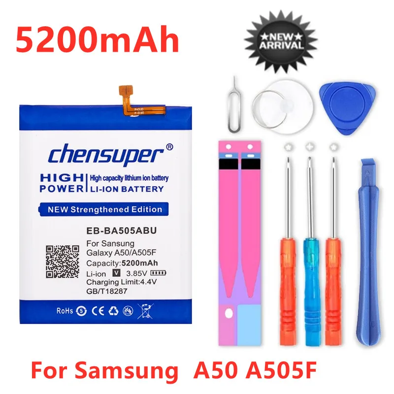 

100% Original chensuper 5200mAh EB-BA505ABN EB-BA505ABU Battery For Samsung Galaxy A50 A505F SM-A505F