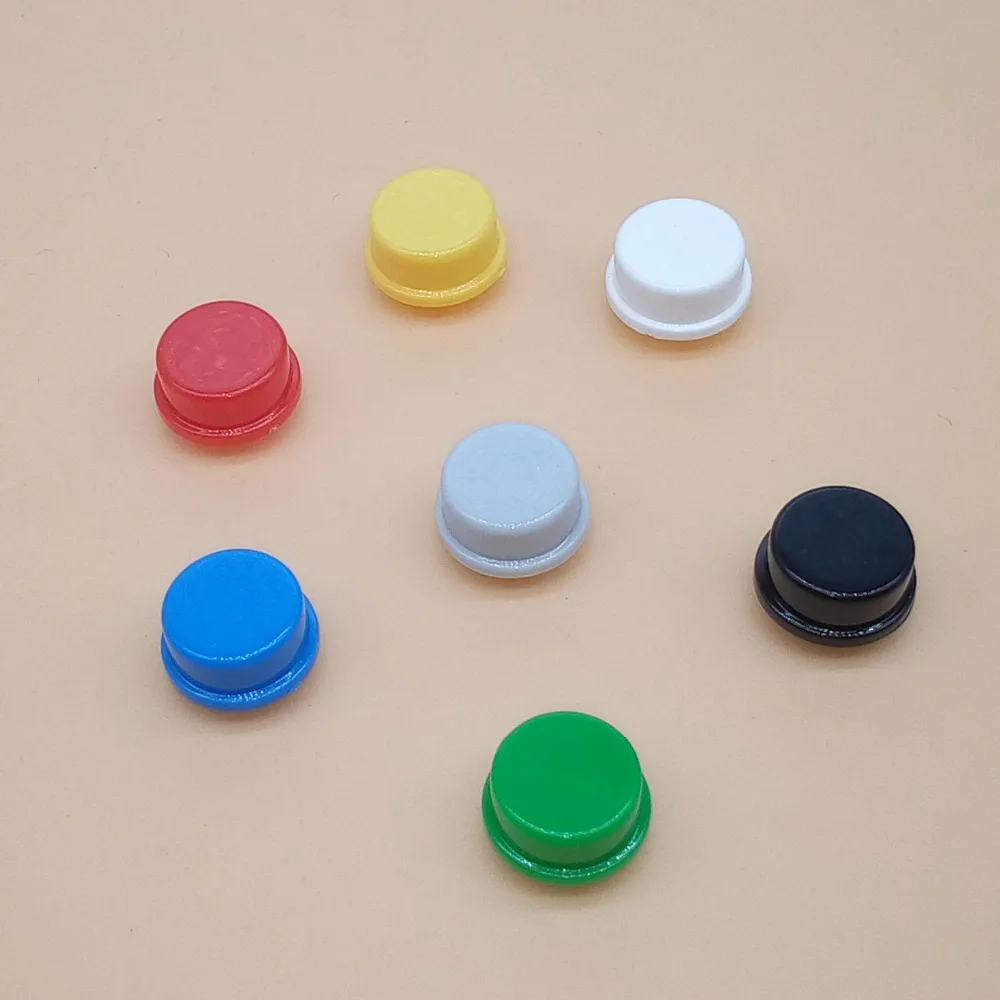 20Pcs A24 Round Button Tactile Push Button Switch Cap For 12*12*7.3 Switch (7 Colors)