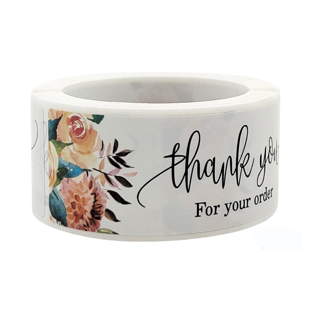 120 قطعة ملصقات شكرًا لك على شكل زهرة ملصقات الختم شكرًا لك على دعم ملصقات الأعمال الصغيرة الخاصة بي ملصقات قصاصات الزفاف
