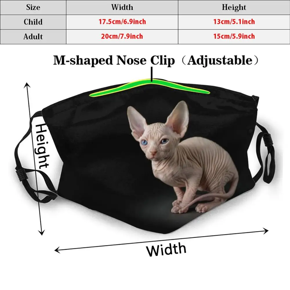 Sphynx Mèo Trưởng Thành Trẻ Em Chống Bụi Chống Pm2.5 Lọc Đắp Mặt Nạ Diy Sphynx Sphynx Cát Động Vật Sphynx Mèo Con Mèo Sphynx Mèo hiện Đại Dễ Thương