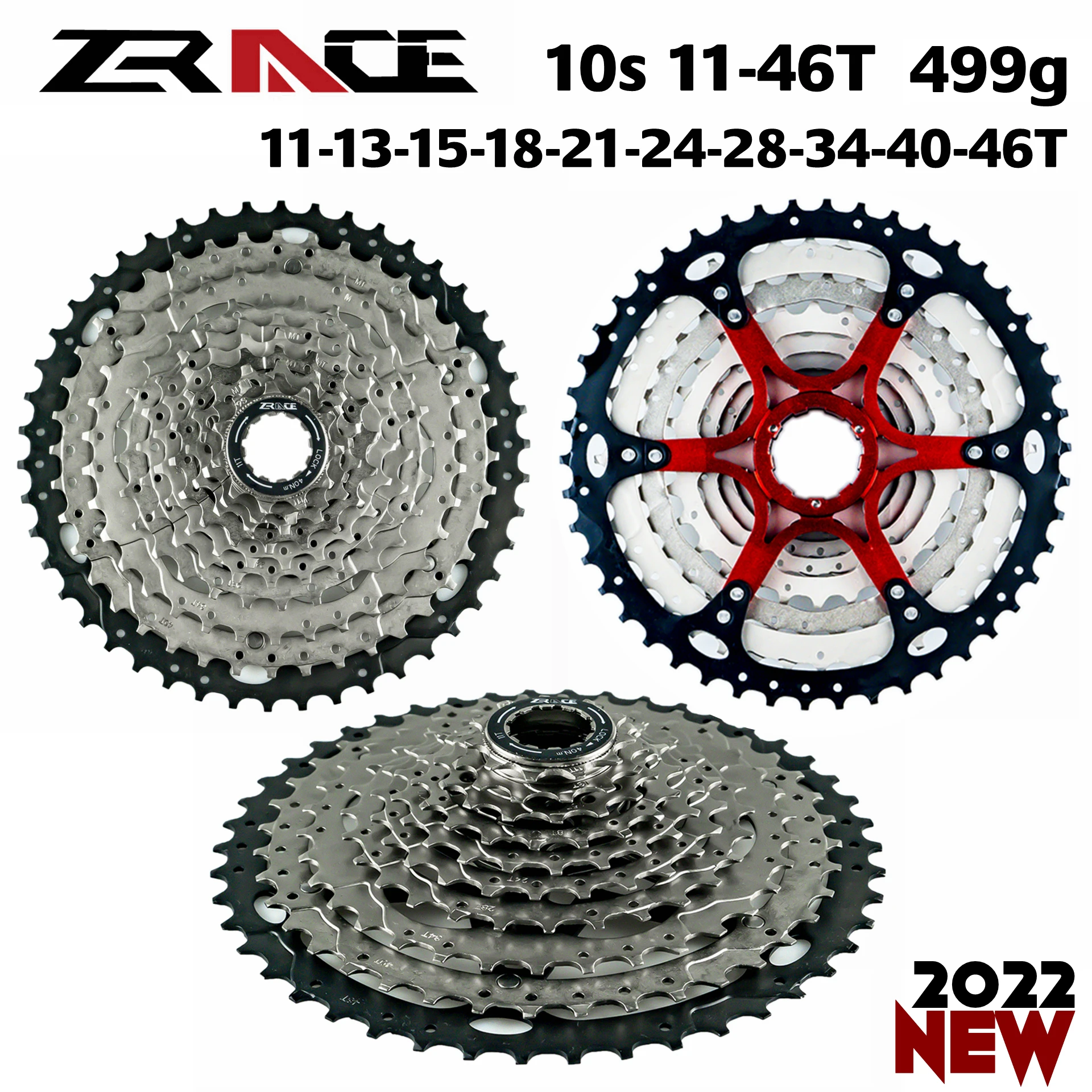 ZRACE Bicycle Cassette 10 Speed MTB bike freewheel 11-42T / 11-46T / 11-50T Aluminum alloy bracket, Free a adapter