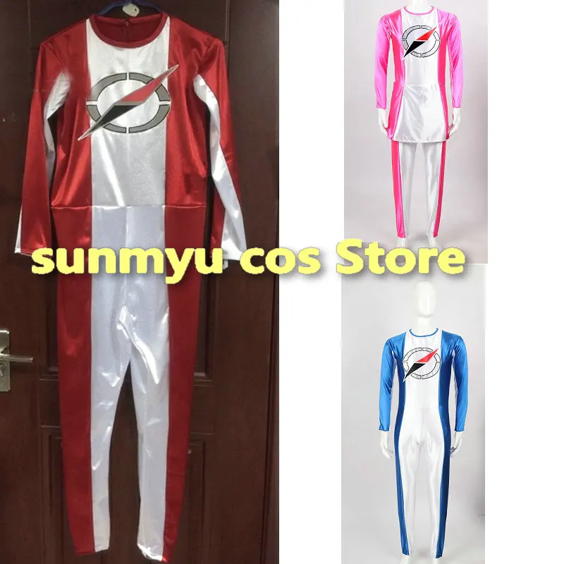 

Gogo Sentai Boukenger Red Blue Pink Satin Fabric Cosplay Costume,Custom Size Halloween