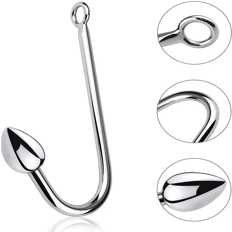 Small medium large 3 balls set metal anal hook beads head butt plug dilator prostate massager insert bdsm sex toy for male