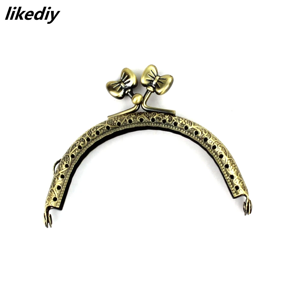 10 Pcs/Lot 8.5 CM Antique Bronze Semicircle Metal Purse Frame Bow-knot Kiss Clasp DIY Bag Accessories