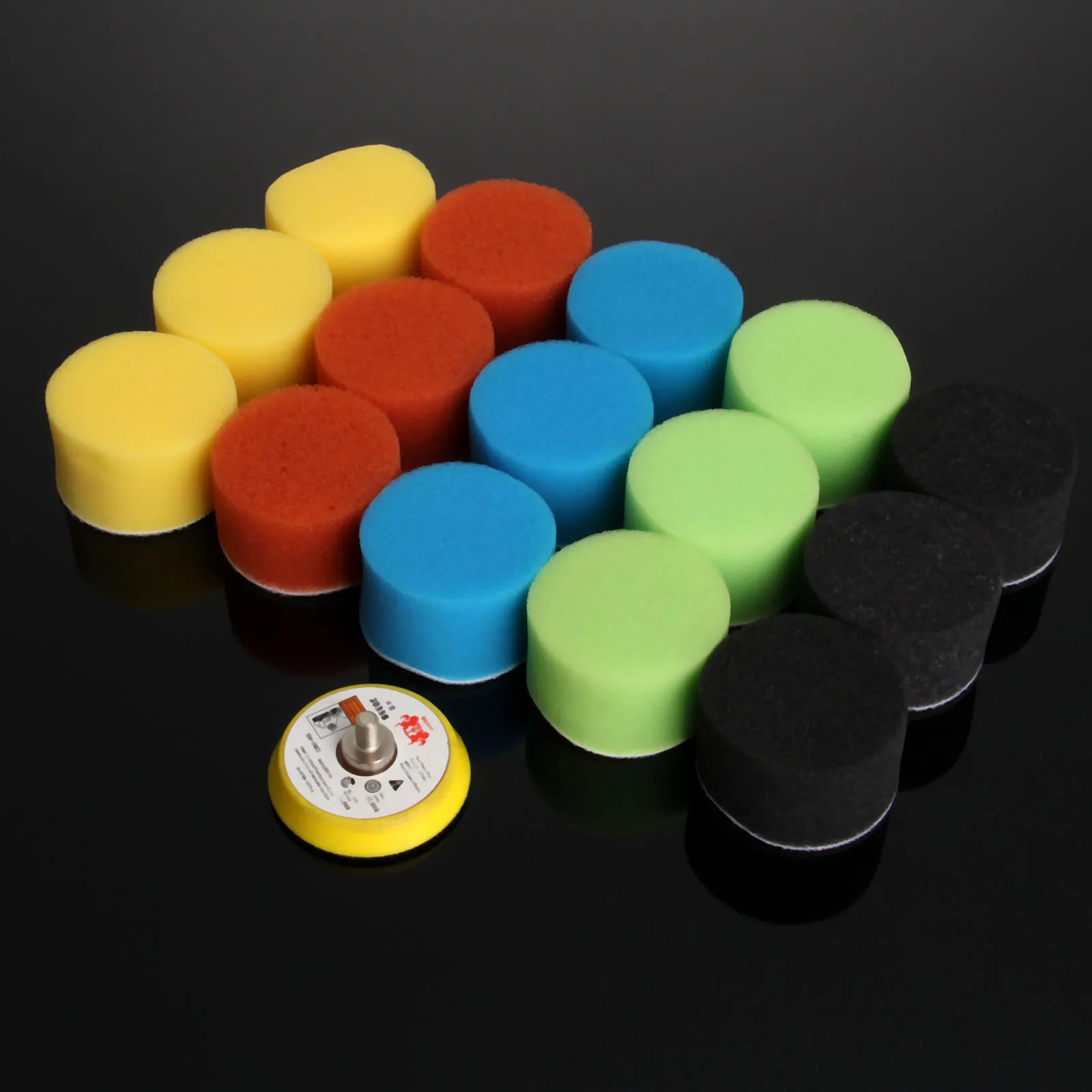 16Pcs/Set 2 Inch Sponge Polishing Buffing Pad Kit Hand Cleaning Tool For Car Polisher Wax Buffer Car Polishing Pad 50mm