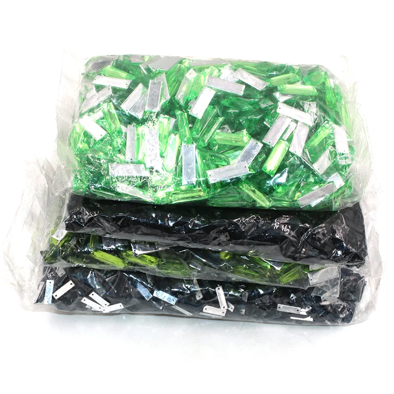 Big Bag Wholesale 8x24mm7x21mm5x15mm5x10mm Straight strip shape Acrylic Flatback Sew Rhinestone DIY clothing crafts