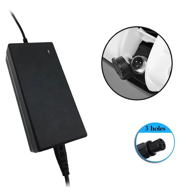 3 Hole/4 Hole Plug 63V 1.1A for Xiaomi balance car charger AC adapter hole connector Ninebot scooter accessories