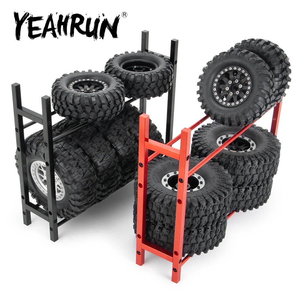

YEAHRUN Metal Alloy 1.9/2.2'' Wheel Tires Storage Rack Shelf for TRX-4 Axial SCX10 Wraith 1/10 RC Crawler Car Model Upgrade Part