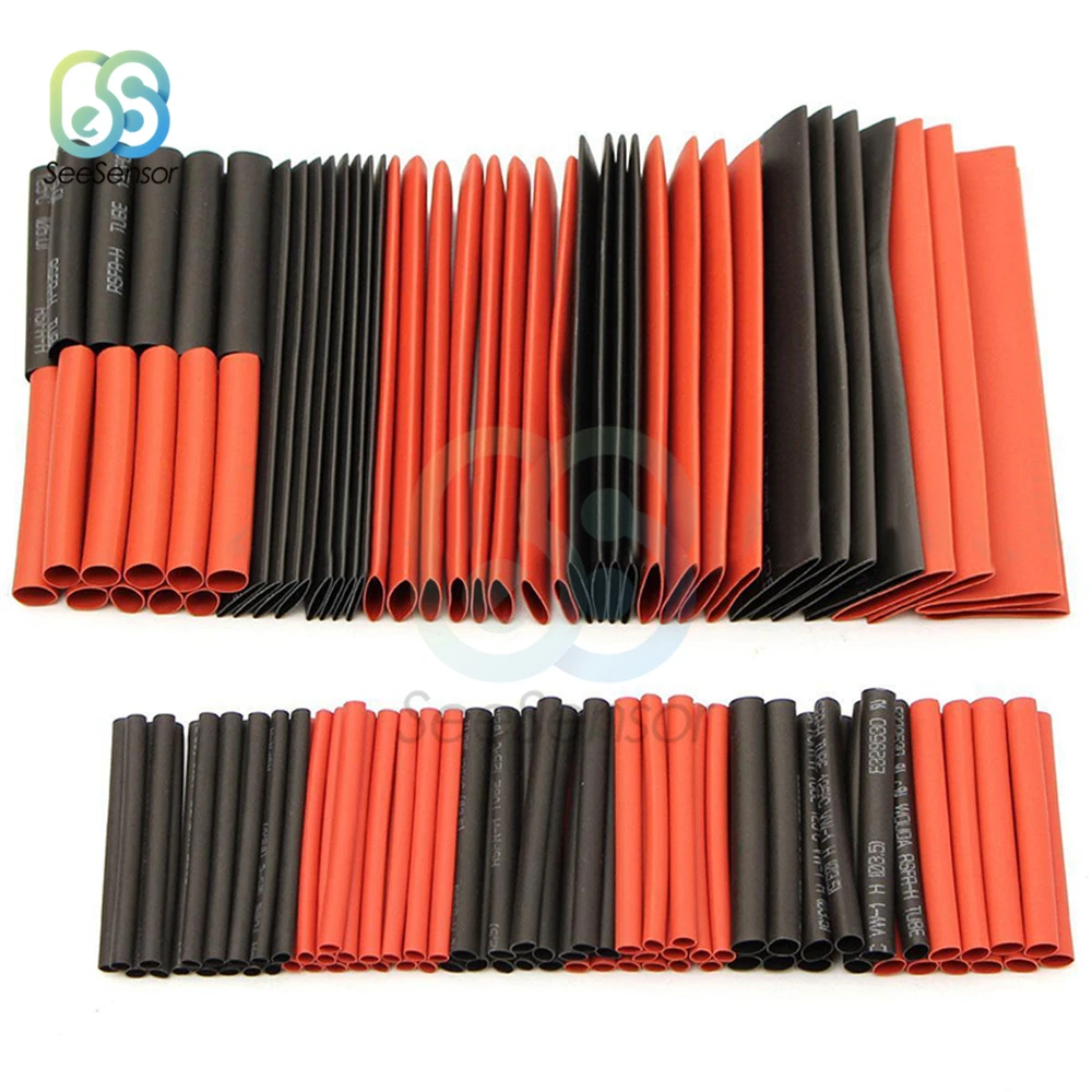 127 pezzi 140 pezzi 164 pezzi 328 pezzi 530 pezzi poliolefina termorestringente assortito tubo termorestringente cavo isolato guaina Set di tubi