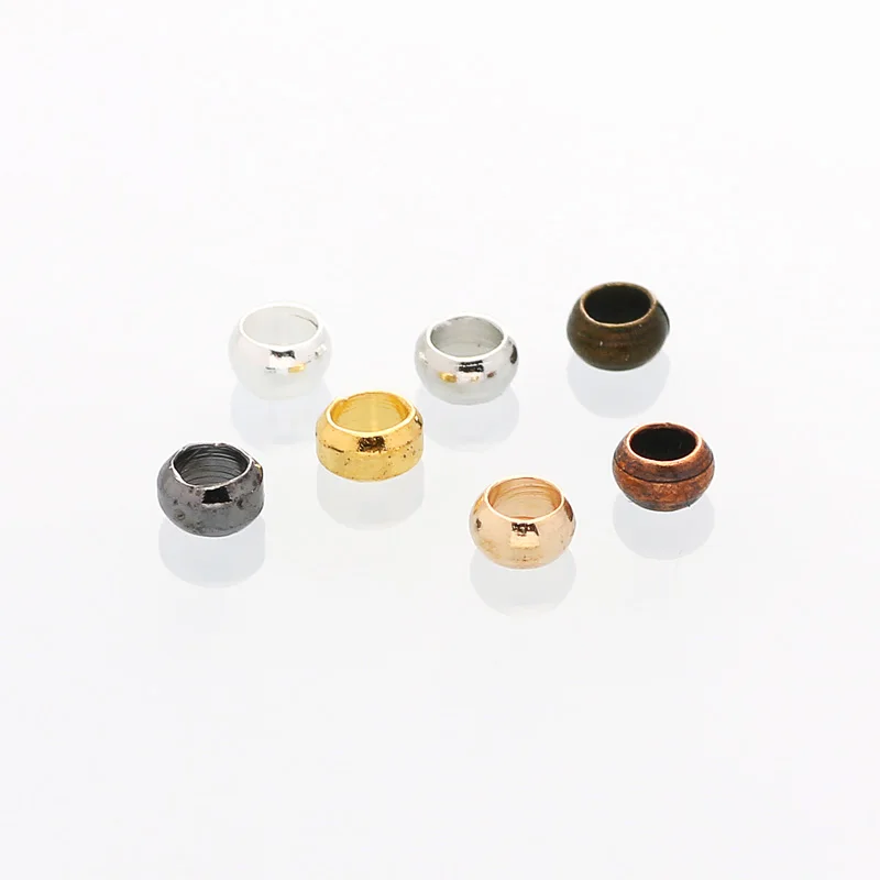 Bronze/Black Loose Spacer Beads 2/2.5/3mm Round Metal Plug End Beads For Jewelry Making Diy Necklace Bracelet Accessories