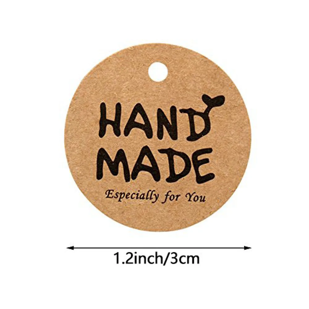 100Pcs Kraft Paper Gift Tags Thank You For Celebrating With Us Labels Handmade For Wedding Party Decoration Packaging Hang Paper