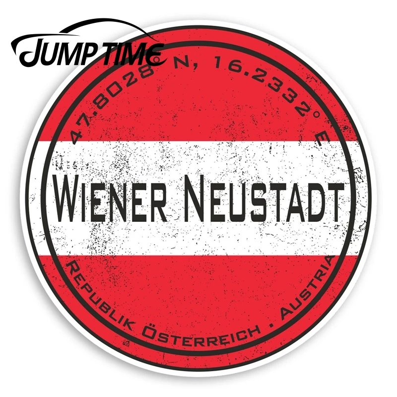 Jump Time Wiener Neusstadt Stiker Vinil Austria-Stiker Bendera Stiker Bumper Jendela Bagasi Aksesori Mobil Tahan Air