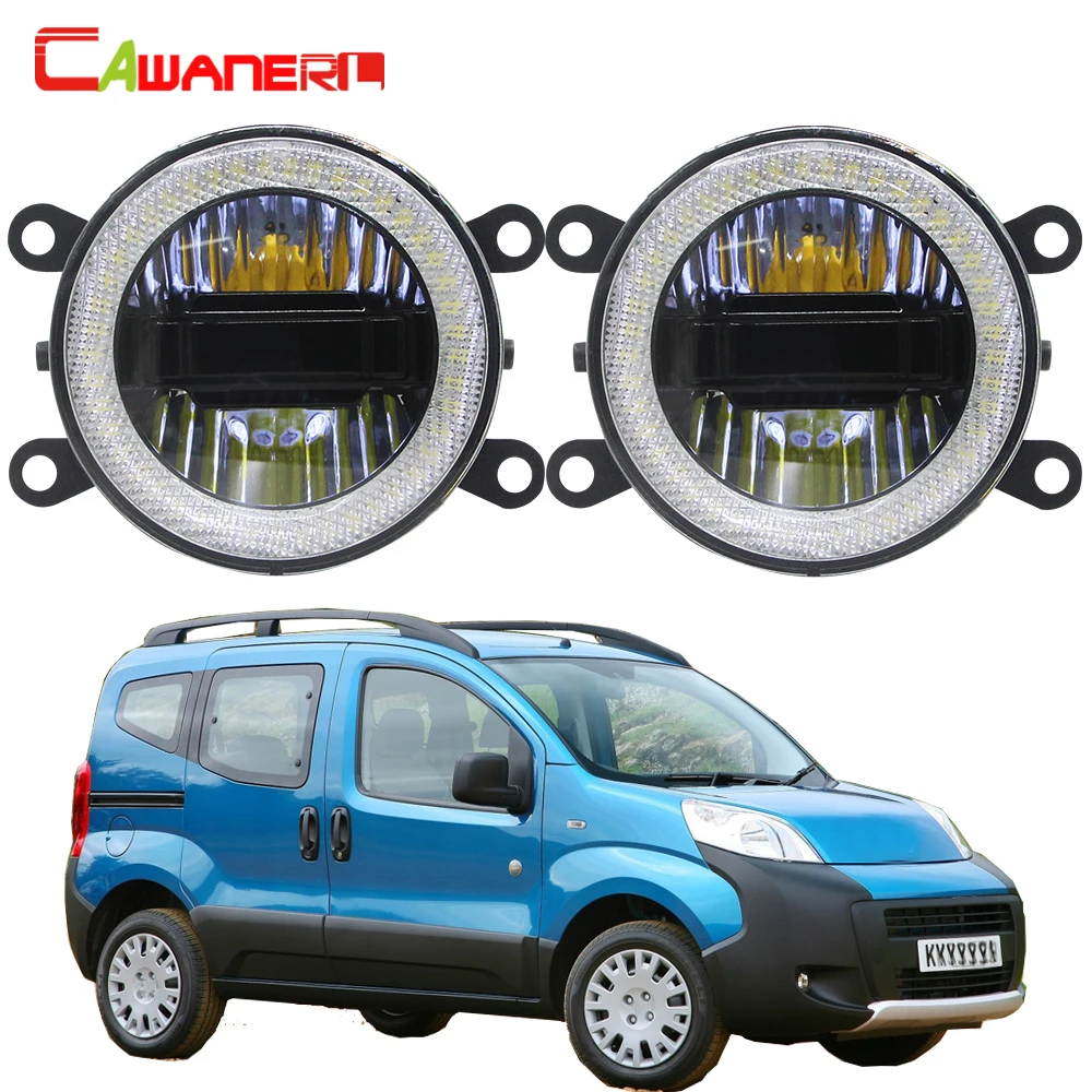 

Cawanerl For Peugeot Bipper Tepee 2008-2018 Car LED Fog Light Daytime Running Lamp DRL Angel Eye Bulb 12V