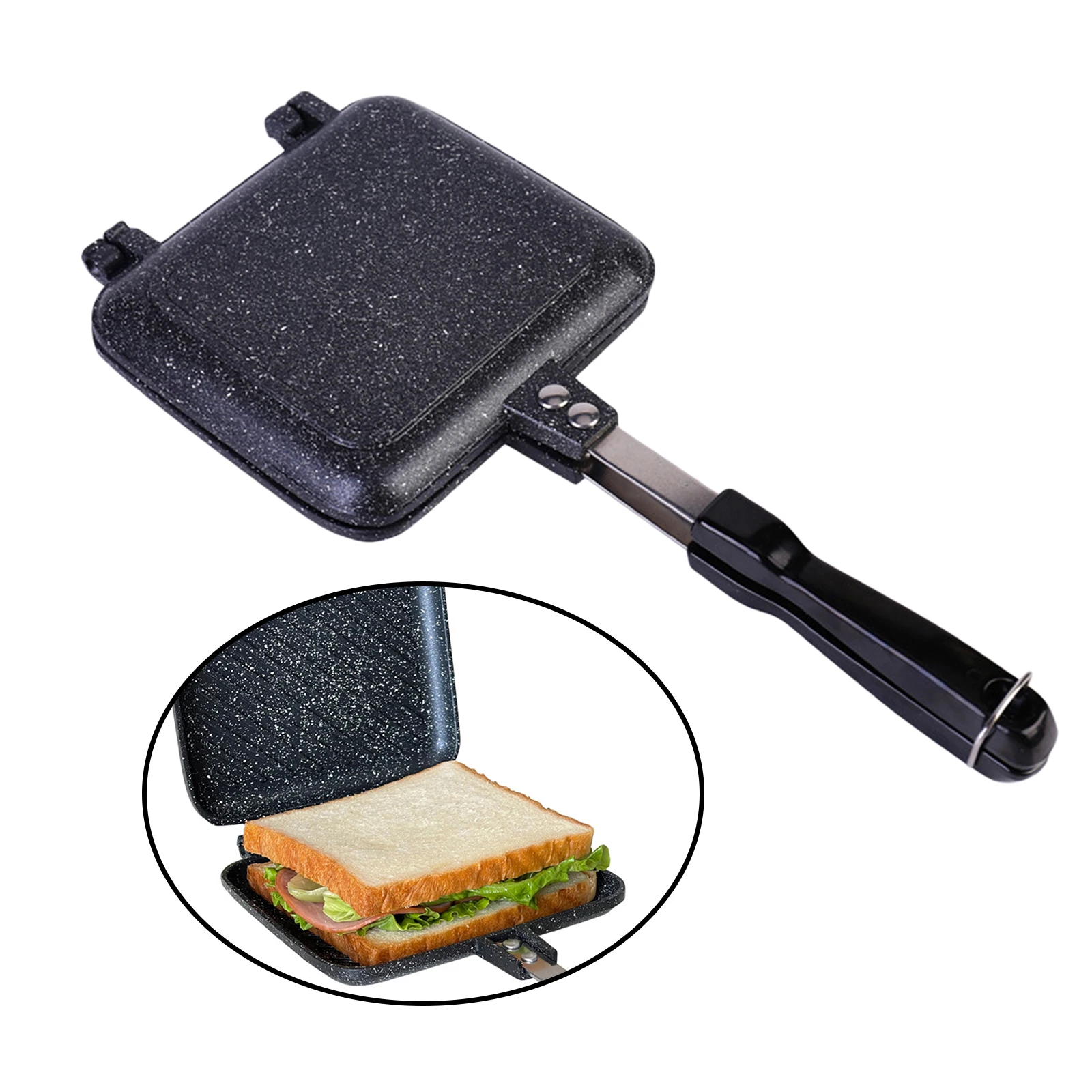 Japanese Hot Pan Sandwich Direct Flame Toaster Non Stick Aluminum Pan Camping Outdoor