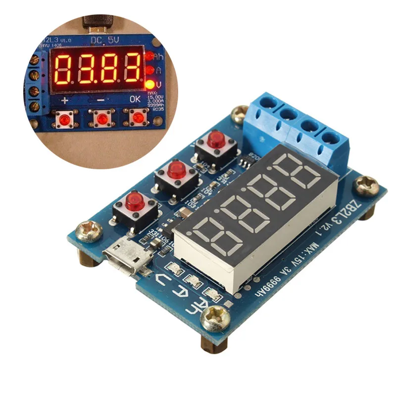 1.2v 12v ZB2L3 18650 Li-ion Lithium Battery Capacity Tester + Resistance Lead-acid Battery Capacity Meter Discharge Tester