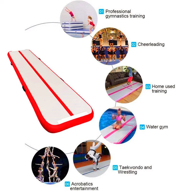 شحن مجاني 7x1x0.2 متر نفخ AirTrack ممارسة الجمباز اليوغا الجودو تراجع التدريب بيلاتيس الكلمة حصيرة وسادة فراش