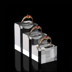 Clear Acryl Vierkante Sieraden Houder Fotografie Rekwisieten Cosmetica Ringen Display Stand Pad Ketting Ornamenten Stud Holder Toon Rack
