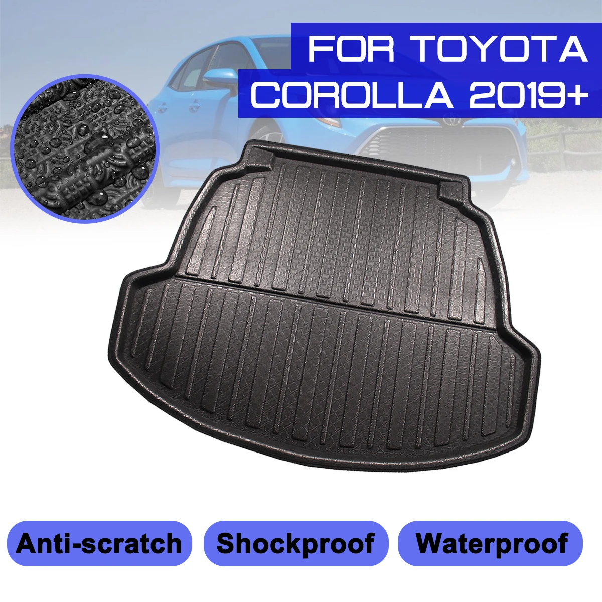 For TOYOTA COROLLA 2019 2020 Car Floor Mat Carpet Rear Trunk Anti-mud Cover