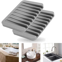 Soap Dishes Silicone Soap Holder For Shower Bathroom Kitchen Soap Dish Bathroom Supplies Tray Soft Box Soapbox Home Plate Holder