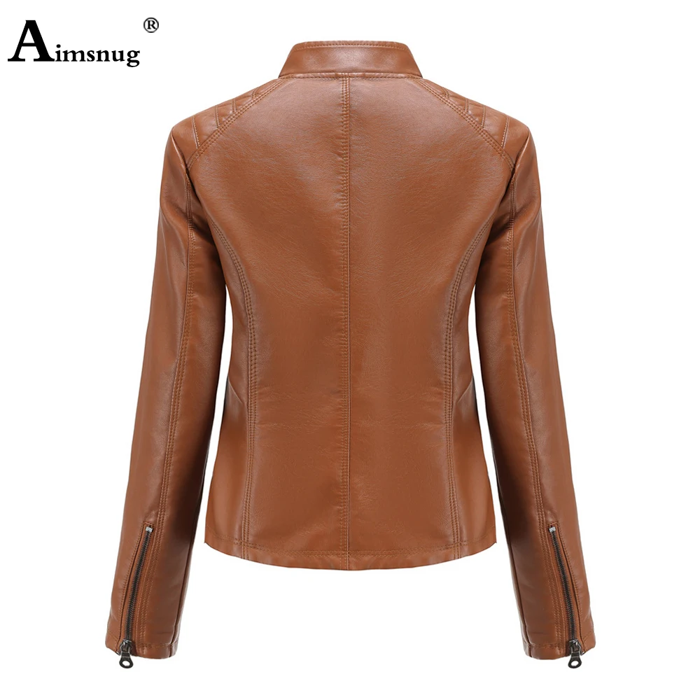 Plus Size 3xl Women Faux Pu Leather Jackets Autumn Long Sleeve Tops Outerwear Fashion Zipper Jacket Sexy Womens Clothing 2021