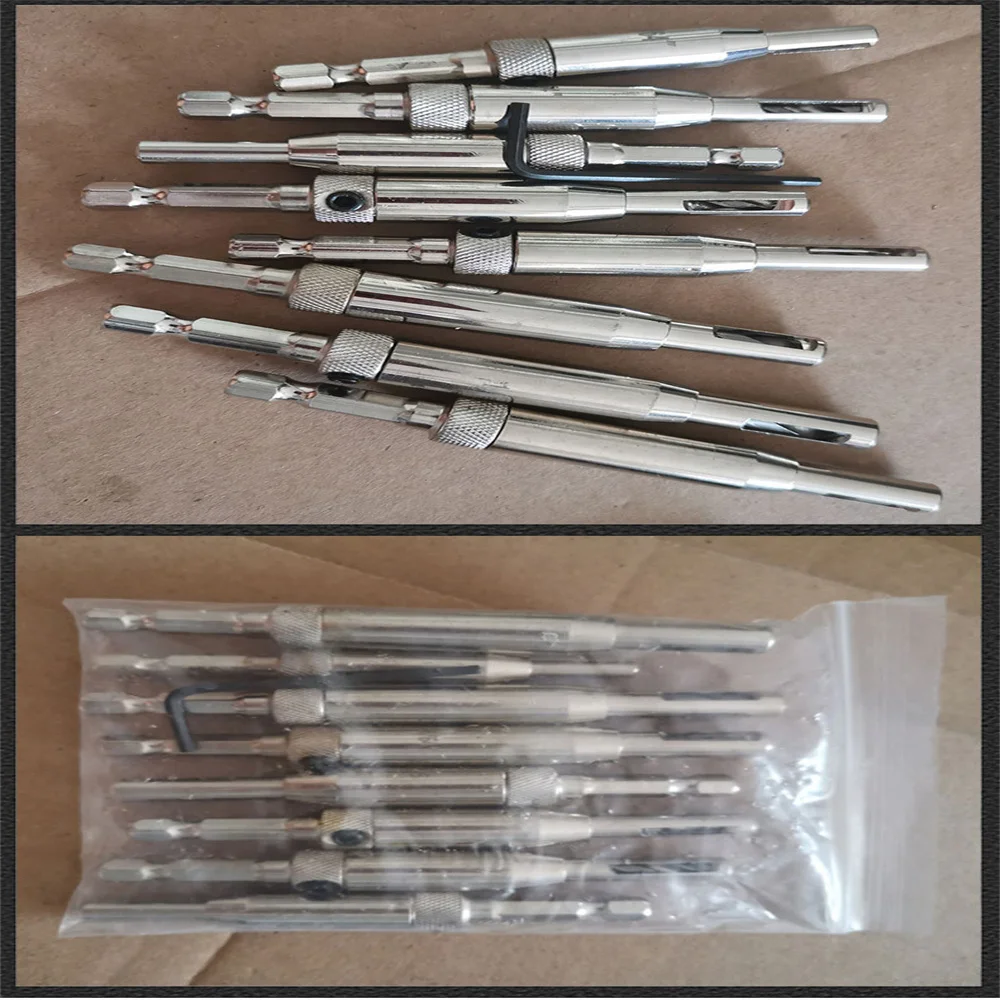 7/8Pcs ไม้ประตูและหน้าต่างบานพับสว่าน5/64 "7/64" 9/64 "9/64" 11/64 "5" 13/64 "1/4" หกเหลี่ยมแบบบูรณาการ Dril