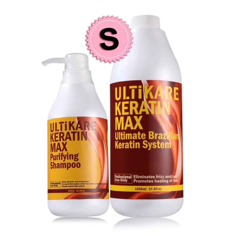 

Best Set 1000ml Brazilian Keratin Treatment Straighten Strong Cruly Hair+500ml Purifying Shampoo Repair Hair Free Shipping