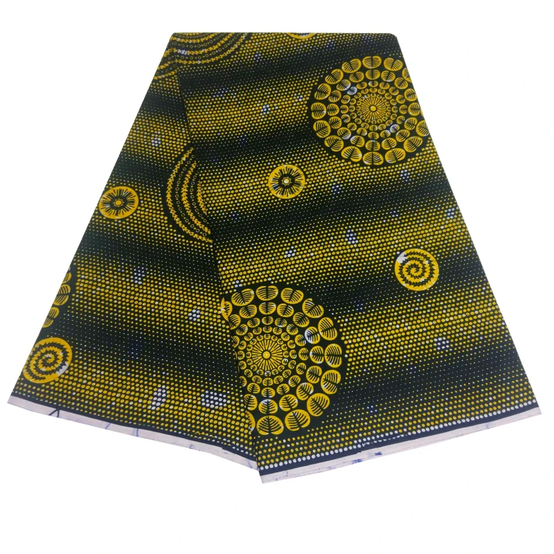 Véritable cire africaine 100% coton à imprimés, Tissu à coudre de haute qualité, Textile artisanal, matériel pour robe de mariage, Nigeria, 6 Yards