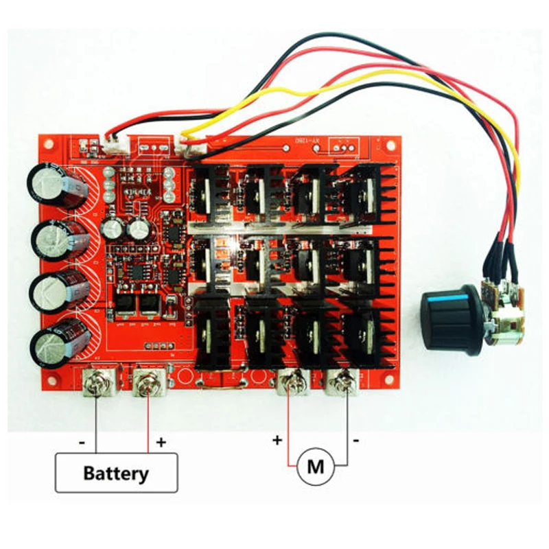 10V-50V 60A DC Motor Speed Controller PWM HHO RC Speed Control 12V 24V 48V 3000W MAX Voltage Regulator High Power Drive Module