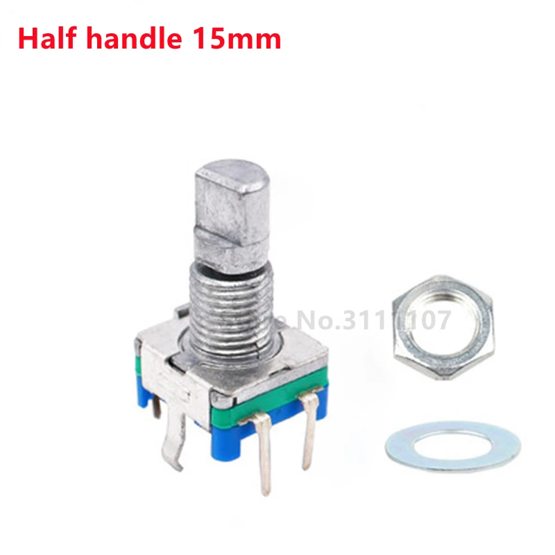 5PCS/LOT Original Rotary encoder Code Switch EC11 Digital Potentiometer With switch 5Pin Handle Length 15mm