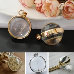 2PCS Locket Base Setting Fit With 25mm Glass Cabochon Pendant Diy Jewelry Finding Locket Necklace Pendant