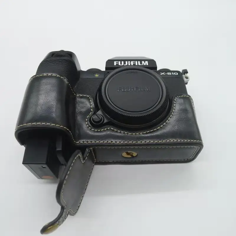 Kamera Video Tas Half Case untuk Fujifilm Fuji XS10 XS-10 Casing Bawah dengan Baterai Buka