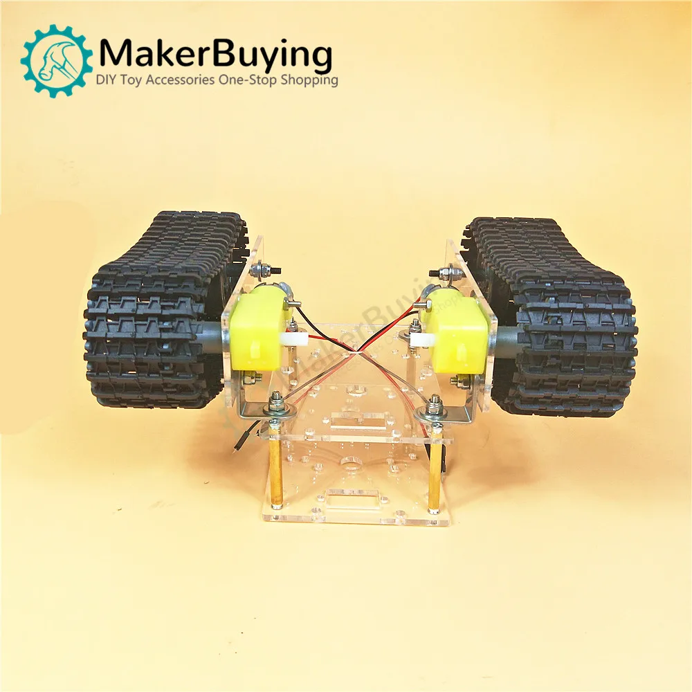 Double layer economical robot tank chassis acrylic TT motor 3-9v tracked car intelligent car chassis