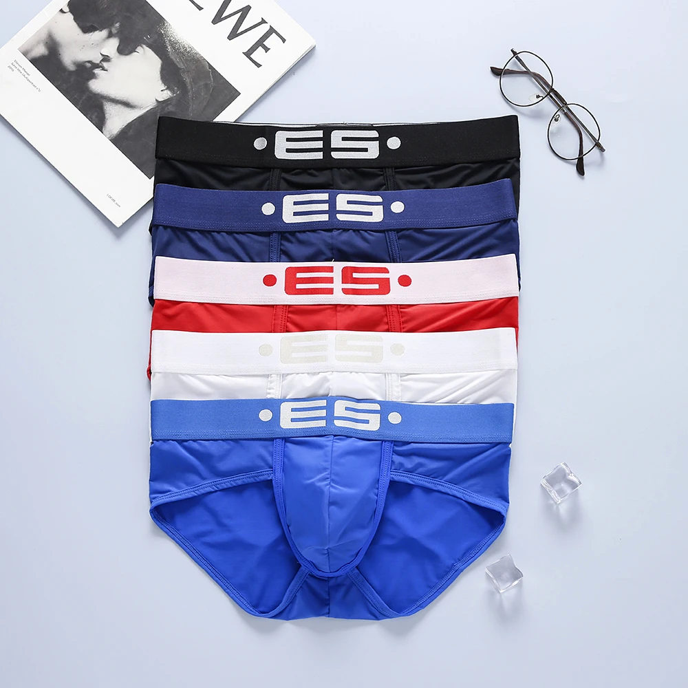 Brand Underwear Trendy Fashion Fun Silk Stretch Hollowed Thong Interest Out Sexy Temptation Youth Gay Men\'s Briefs Underpants