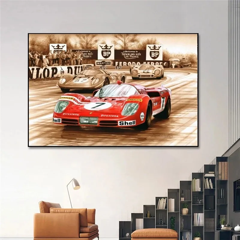 Le Mans 24 Hours Rally Championship Poster Print on Canvas Wall Art for Living Room Decoration Home Decor Paintings for Interior - Image 2