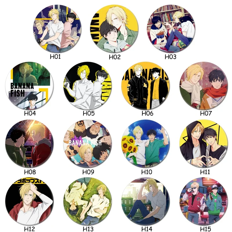 1pc Anime BANANA FISH Cosplay Badge Okumura Eiji Brooch Pins Ash Lynx Collection Badges for Backpacks Clothes Brooch Pins Decor