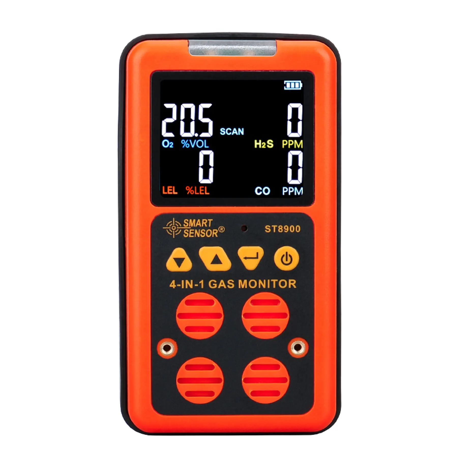 SMART SENSOR Portable 4 in 1 Multi-Gas Monitor ST8900 O2 H2S CO LEL Gas detector with STEL/TWA alarm