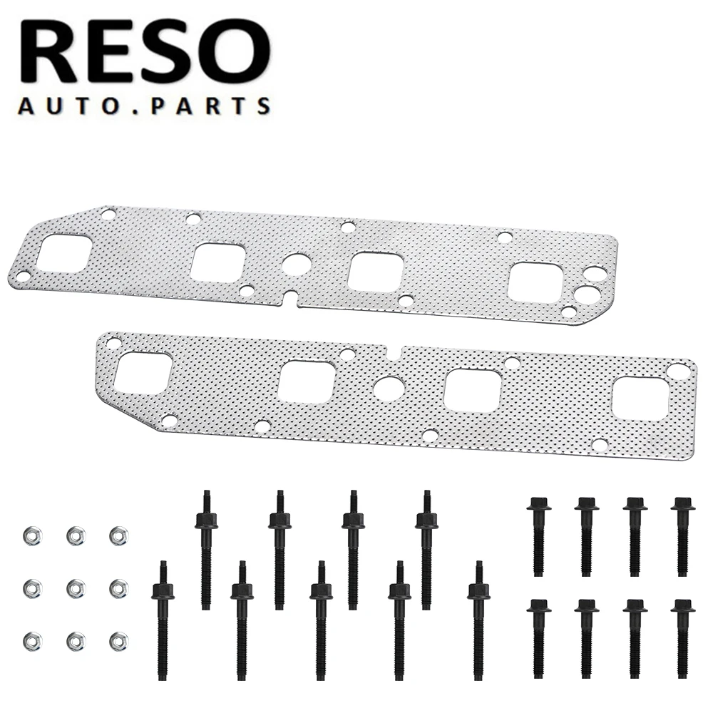 

RESO---Exhaust Manifold GasketL+R Bolts Studs For 03-08 Ram Dodge Chrysler Jeep 5.7L V8 Gas 53013944AA