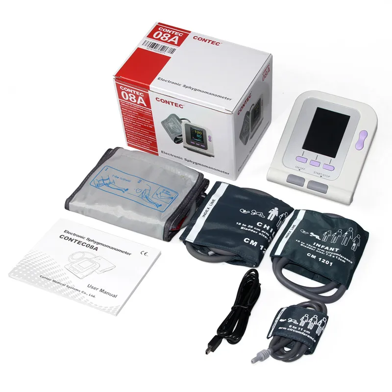 

CONTEC 08A Digital Blood Pressure Monitor 08A+4 CUFFS Infant Pediatrics/Child/Adult Cuffs/SpO2