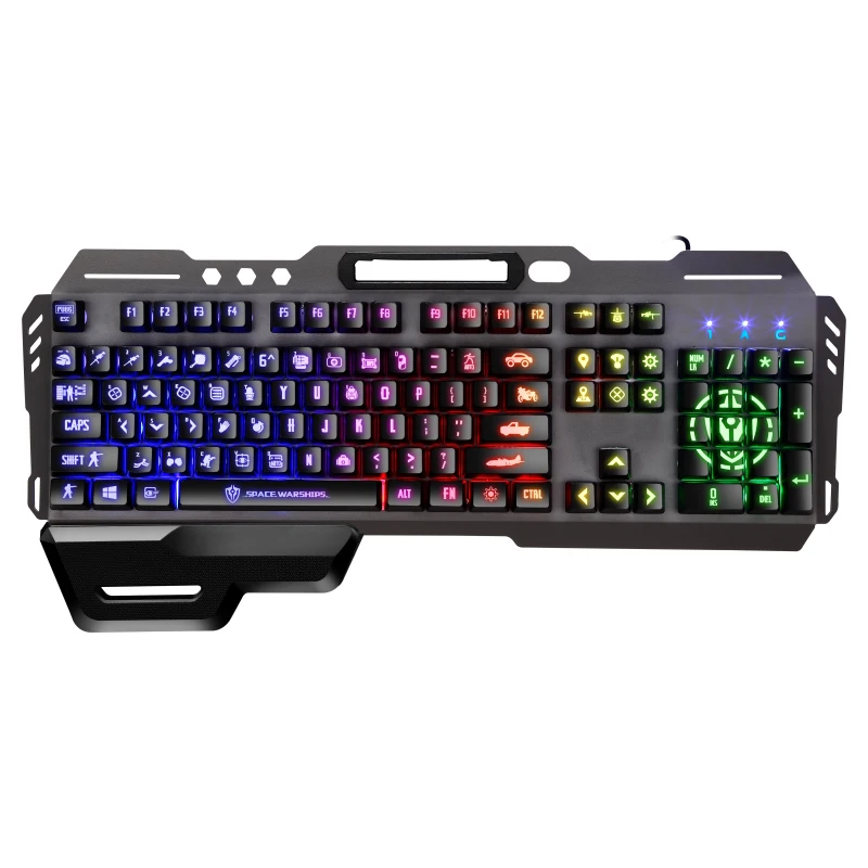 Gaming Keyboard Imitation Mechanical Keyboard 104 Keys Breathing Lamp Anti-ghosting hand rest  Wired Keyboard For Desktop Laptop