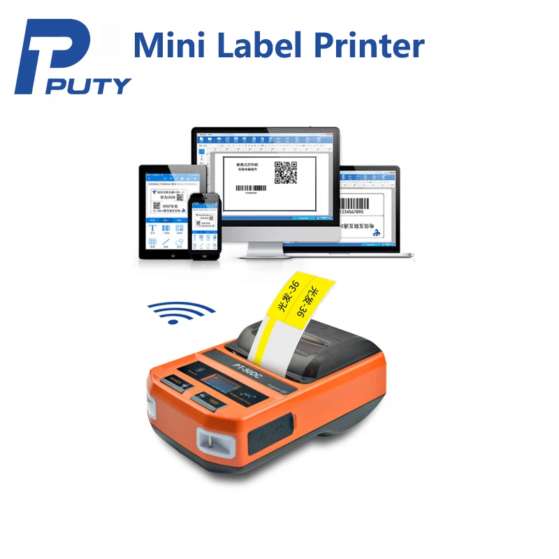 PT-50DC Cable Label printer Phone WIFI Remote Wireless Connection Printers Thermal Printers for F-type, T-type, flat cable mark