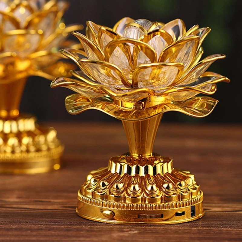 1 Set buddismo lampada loto lampada loto colorata decorazione del Desktop luce per meditazione domestica culto tempio buddismo
